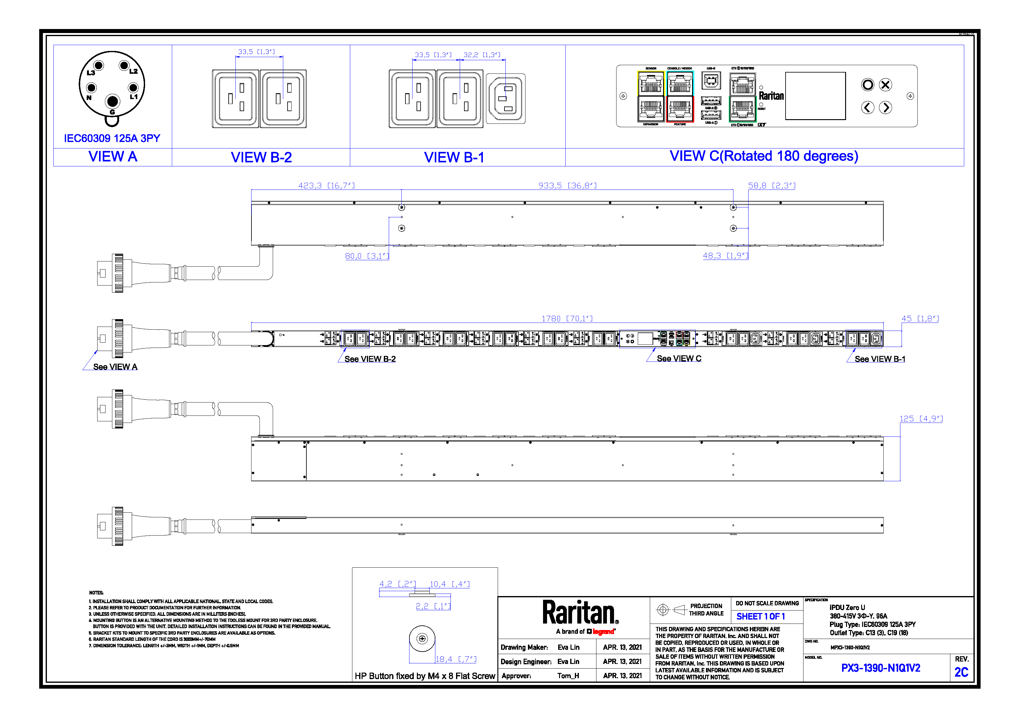 Rack PDU | PX3-1390-N1Q1V2 | Product Selector - Raritan